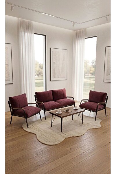 Modern Style Home Balkon, Bahçe, Cafe Metal Koltuk Takımı 2 1 1 Sehpalı 50X80
