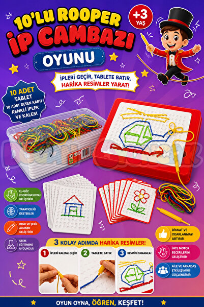 Doğan Oyuncak Dünyası 10'lu Rooper İp Cambazı Oyunu - Oyuncak İp Geçirme - Re...
