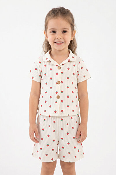 aden kids kız çocuk 2-10 yaş düğmeli pijama takımı