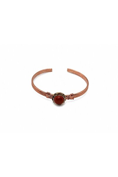 DOĞA KUTUSU Red Jasper Natural Stone Vintage Women's Copper Bracelet for Leo,...