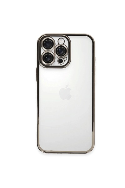 Practials İphone 16 Pro Max Kılıf Lensli Silikon - Titanyum Gri