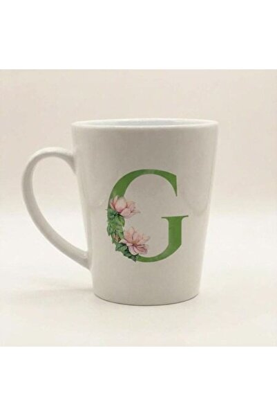 OEM Alphabet Latte Mug G with Floral Design