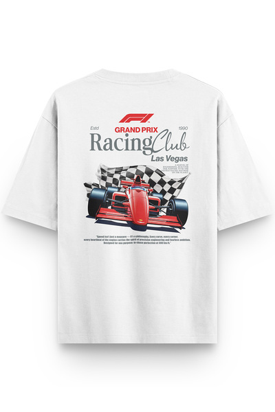 Overoz Women's / Men's Semi Oversize T-Shirt Las Vegas Racing Club Back Print...