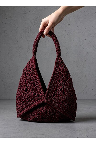 HandmadeAtelier BOHEM TARZ EL YAPIMI MAKROME HOBO ÇANTA