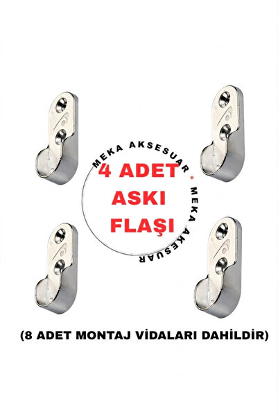 Genel Markalar Askı Flaşı Oval Gardrop Dolap İçi Boru Askısı 4 Adet Mobilya B...