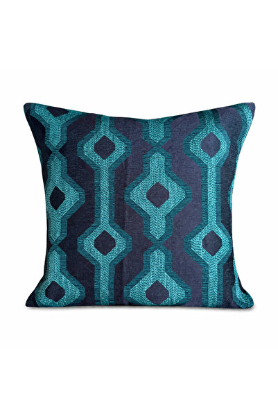 MODA CERO Turquoise Embroidered Cushion Cover 45cm X 45cm