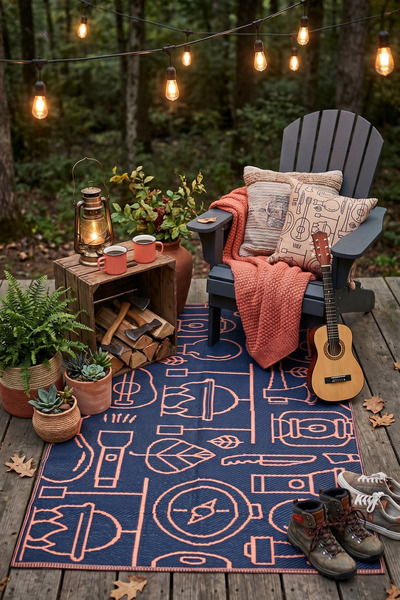 dekozer Esterilla Katlanabilir Hasır Kilim Mat | Çift Taraflı-Plaj-Piknik-Kam...