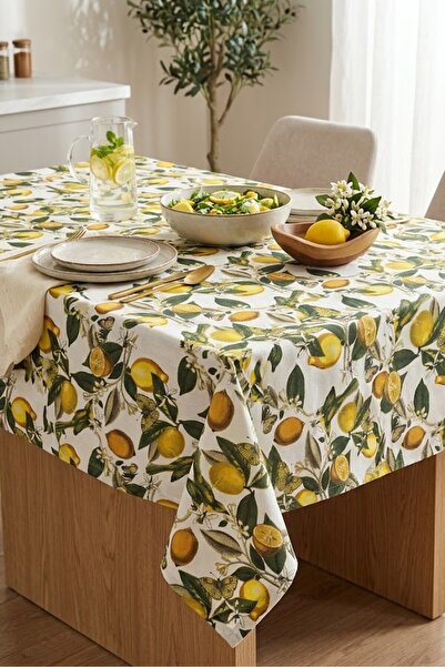 Rona Home Față de masă decorativă din bumbac texturat, cu model de frunze gal...