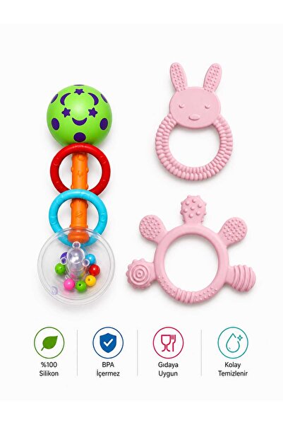 ERMA HOME 3lü Çıngıraklı Diş Kaşıyıcı Set