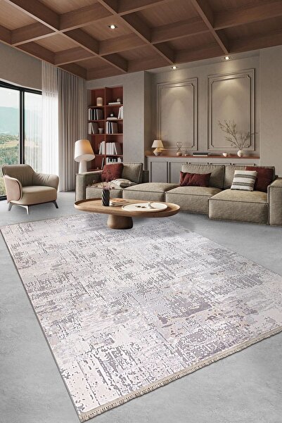Nova Deco VALORİA-Vizon/Gri - Özel Ölçü-Salon,Oturma Odası ve Koridor Halısı-...