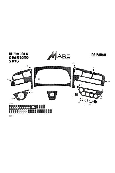 Marscockpitdesign غطاء كونسول مرسيدس كونكتو 20163 56 قطعة