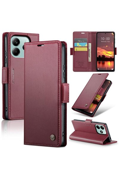 Caseme 023 Luminus Θήκη Πορτοφόλι Wine Red (Xiaomi Redmi Note 14 5G)