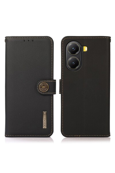 KHAZNEH Custer Leather Θήκη Πορτοφόλι Black (Xiaomi Poco X7 Pro 5G)