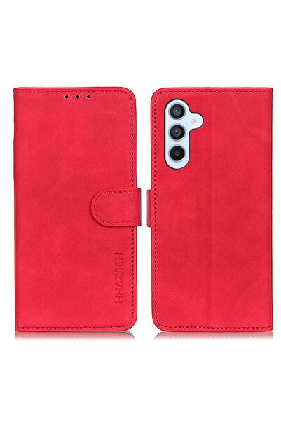 KHAZNEH Retro Leather Θήκη Πορτοφόλι Red (Samsung Galaxy S25 FE 5G)
