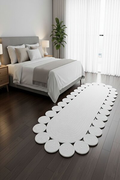 Comfort Craft Bohem Dairesel Motifli Hasır Görünümlü Oval Halı - Modern Antre...