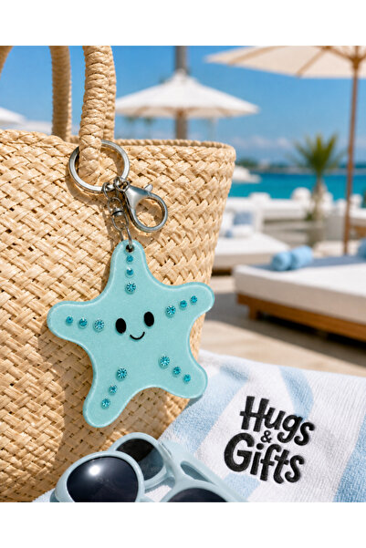 Hugs and Gifts Hugs & Gifts Blue Starfish Mirror Keychain ✨ ⋆.˚ *@*