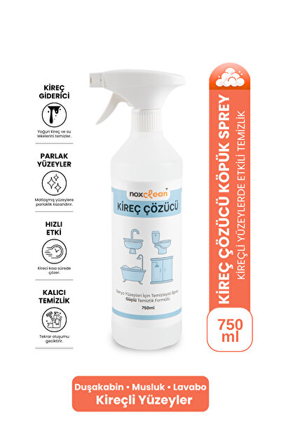 Nox Clean Kireç Çözücü Sprey 750 ml | Kireç ve Su Lekelerine Karşı Güçlü Temi...