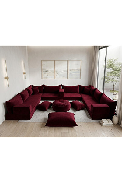 FEYZA DECOR HOME Premium Kadife Modern Şark Köşesi 21 Parça – 20 cm Süngerli ...