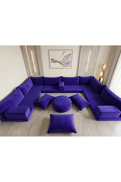 FEYZA DECOR HOME Premium Kadife Modern Şark Köşesi 21 Parça – 20 cm Süngerli ...