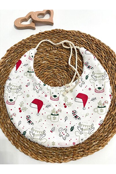 LUMİBABY BUTİK Baby Bib, Christmas Patterned, 100% Cotton Towel and Poplin Fa...