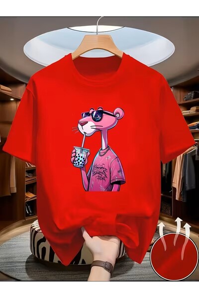 H&GHAMLEGİYİM Fun Trend Animal 2D Printed Trend T-Shirt