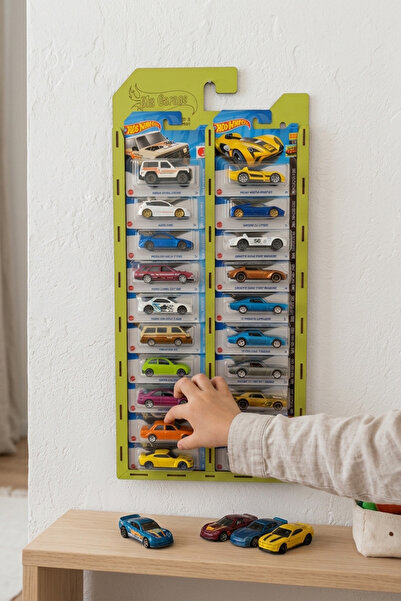 My Kids Room 20 Araba Sergileme Rafı – 20'li Regular Kart Standı | Ahşap Kole...
