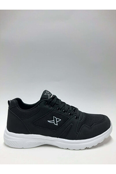 XStep Lightweight Comfortable Black Daily Knitted Lace-Up Men's Sports Shoes