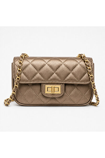 MAGNORA Geanta dama crossbody din piele naturala matlasata cu lant