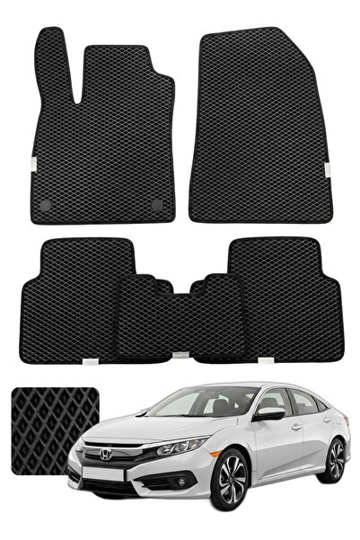 Evanotion Honda Civic 2015-2021 Özelleştirilebilir Premium Eva Oto Paspas Set...