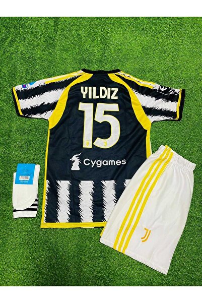 BYSPORTAKUS Juventus 2023-24 Sezon Kenan Yıldız Iç Saha Çocuk Forması 4'lü Set