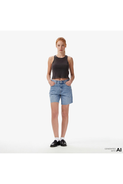 Calvin Klein 90S 6 in Blue Monaco Kadın Mavi Şort