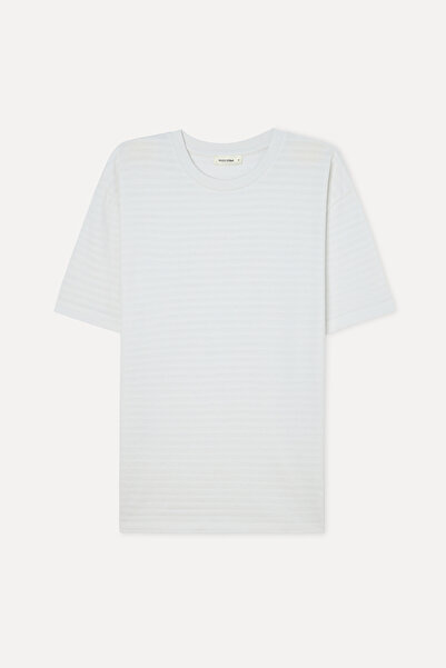 Mudo Men's Off-White Comfort Fit Crew Neck T-Shirt
