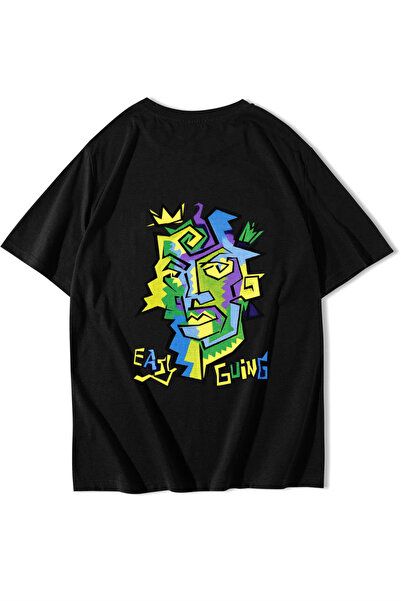 BRZ COLLECTION Tricou unisex oversize, negru, stil relaxat