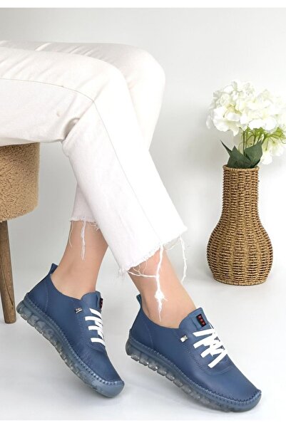 Erbilden Αθλητικά παπούτσια Jiten Blue από γνήσιο δέρμα με κορδόνια
