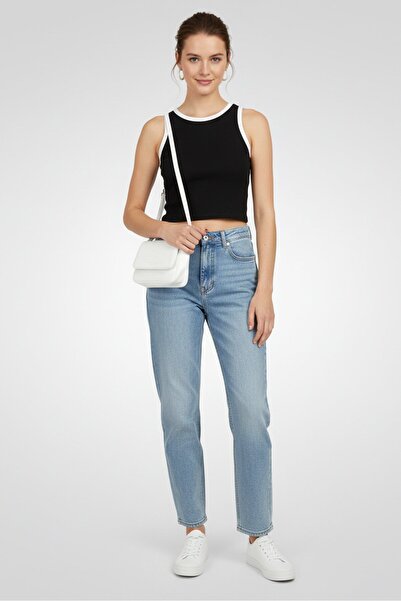 Don't Call Me Jennyfer Women Crew Neck Sleeveless Plain Tank Top, Black