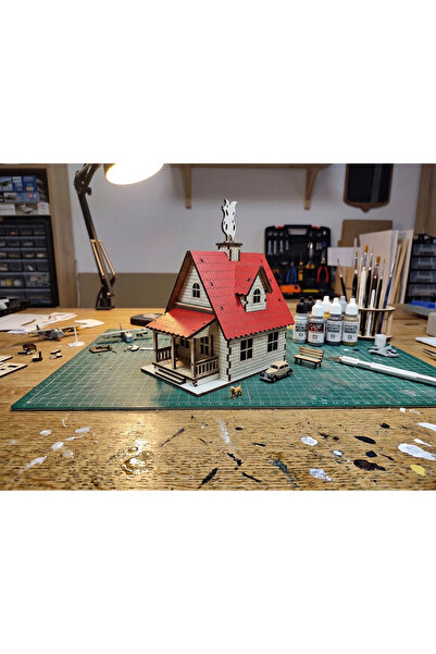 Bluline Studio Ahşap Kendin Yap Hobi Ev Maketi (DİY) - 3D Renkli Puzzle