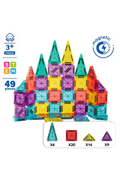 ByCaretta Seyahat Tipi Metal Kutulu Mini Magnetic Yapı Blokları 3D Puzzle 49 ...