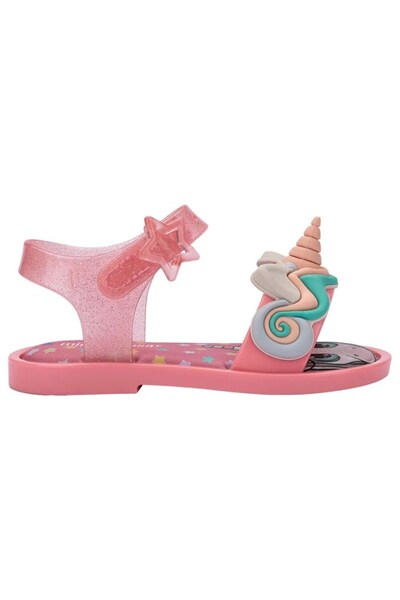 Mini Melissa Κοριτσίστικα σανδάλια με στάμπα μονόκερου και λουράκια 22-30 ΡΟΖ