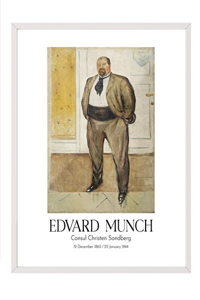 Postifull Edvard Munch - Konsul Kristen Sandberg, Slika sa belim okvirom, Ser...