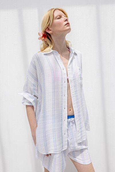 BSL %100 Cotton Oversize Gömlek