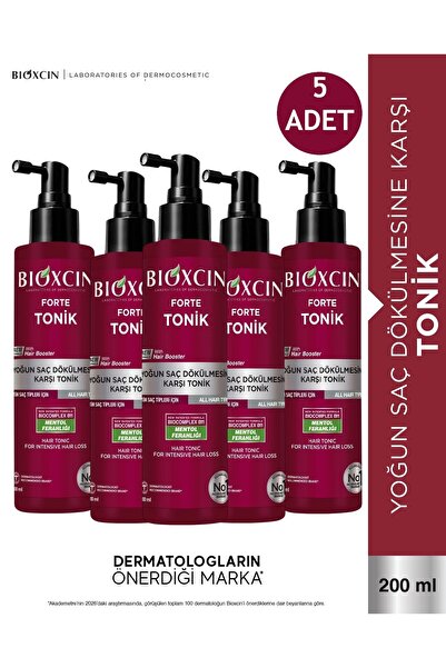 Bioxcin Forte Tonik 200 ml 5 ADET - Mentol Ferahlığı - Yoğun Saç Dökülmesine ...