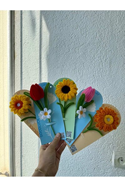 faela etiket tasarım paketleme Çiçek Kartı 9,5x22 cm 20 Adet ÇİÇEKLER DAHİL D...