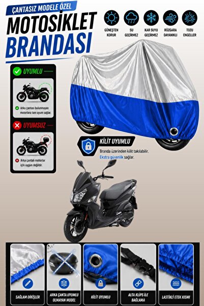 Cemku Twin Top Gray - Bottom Blue Sym Jet 14 Compatible Engine Cover, Rear Ba...