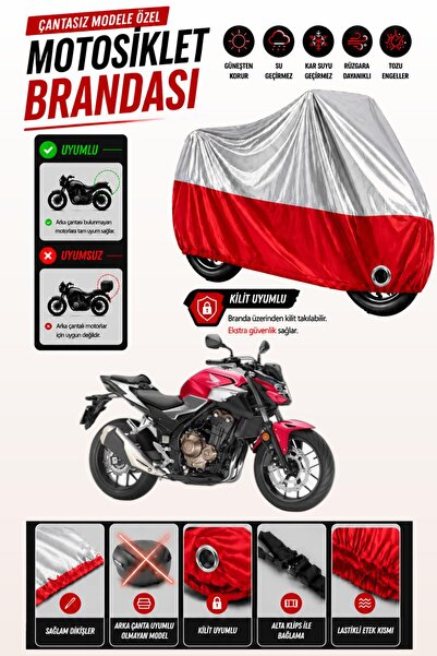 Cemku Twin غطاء محرك متوافق مع هوندا CBF 500 باللون الرمادي من الأعلى والأحمر...