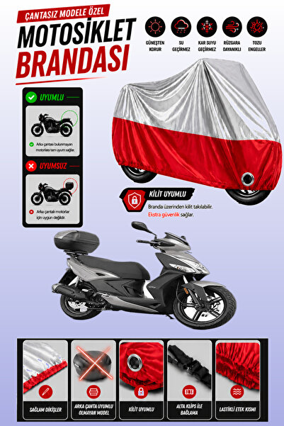Cemku Twin Top Gray - Bottom Red Kymco Agility 16+ 125I Compatible Engine Cov...
