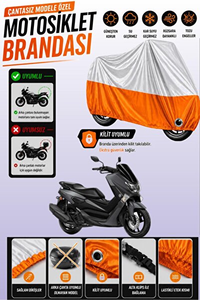 Cemku Twin غطاء محرك ياماها NMax 125 متوافق مع اللون الرمادي العلوي والبرتقال...
