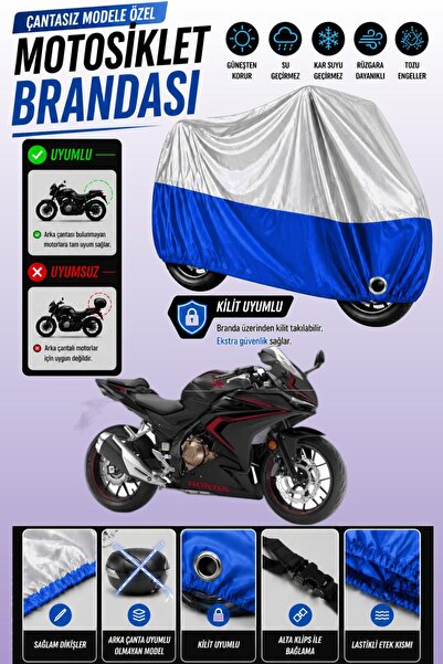 Cemku Twin غطاء محرك متوافق مع هوندا CBR 500R باللون الرمادي من الأعلى والأزر...
