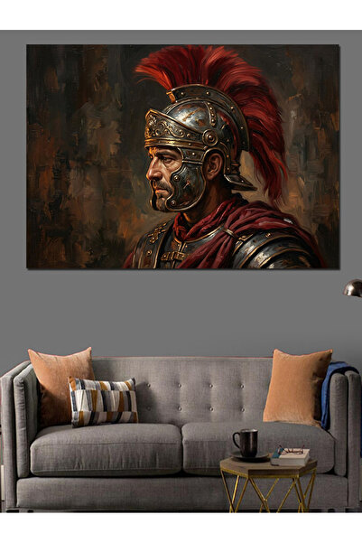 Artmeg Portret de războinic roman antic cu cască - Pânză decorativă - Tablou ...