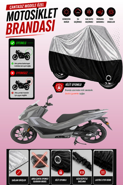 Cemku Twin غطاء محرك متوافق مع Mondial 125 Strada باللون الرمادي من الأعلى وا...