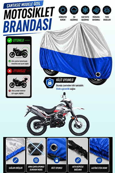 Cemku Twin غطاء محرك متوافق مع RKS Cross RT250 باللون الرمادي من الأعلى والأز...
